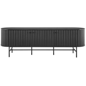 Gable Lowline Entertainment Unit TV Stand Storage 180cm 4-Doors Black