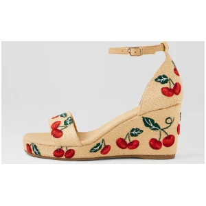 Galio Natural Cherries Synthetic Raffia Sandals