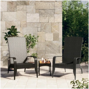 Garden Adirondack Chair Black Poly Rattan