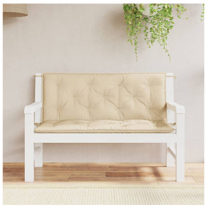 Garden Bench Cushions 2 Pcs Beige 120X50X7 Cm Oxford Fabric