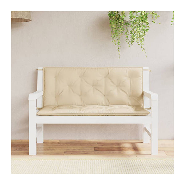 Garden Bench Cushions 2 Pcs Beige 120X50X7 Cm Oxford Fabric