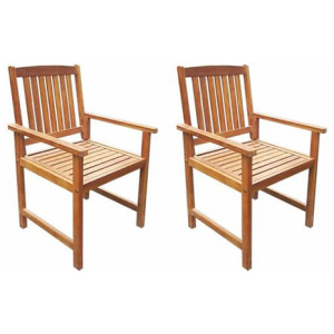 Garden Chairs 2 Pcs Solid Acacia Wood Brown