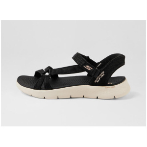 Go Walk Flex Sandal Black Rose Gold Mesh Sandals