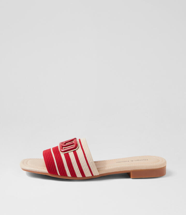 Goggie Red Vanilla Fabric Sandals