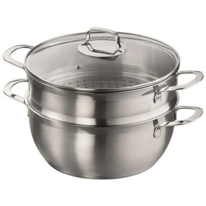 Gourmet 2 Piece Stainless Steel Casserole & Steamer Set Size 28X13.5cm by Baccarat