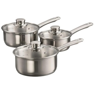 Gourmet Stainless Steel Saucepan Set of 3 Size 14X6.5cm by Baccarat