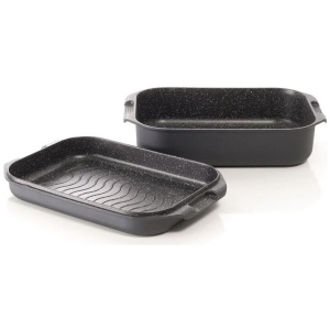 Granite Cast Aluminium Non-Stick Roast & Grill Multi Pan Size 34X24X8cm by Baccarat