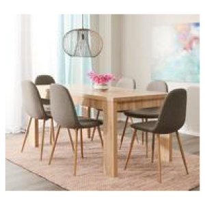 Havana 6 Seater Dining Table Set With Samba Chairs Grey
