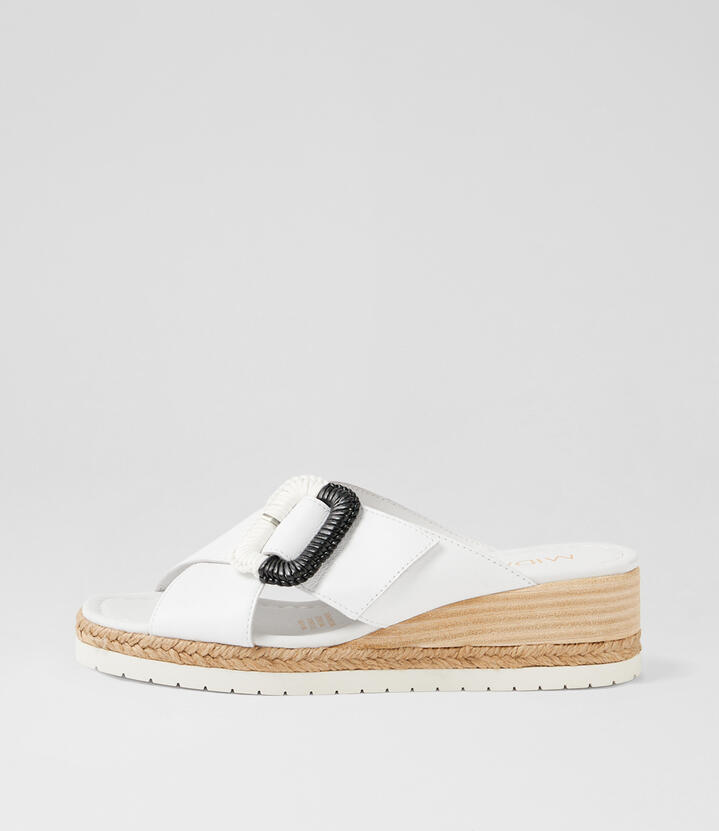 Irus White Leather Sandals