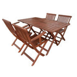 Islano 4 Seater Outdoor Dining Set Brown
