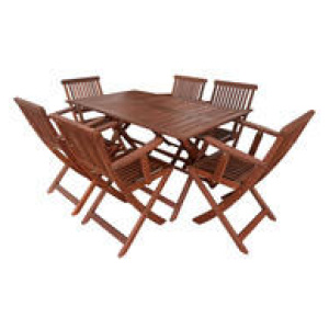 Islano 6 Seater Outdoor Dining Set Brown