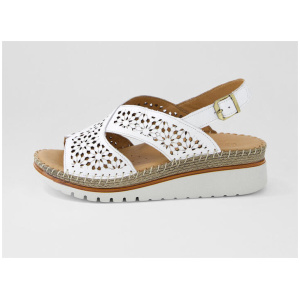 Issine White Leather Sandals