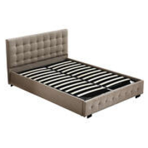 Jake Queen Gas Lift Bed Frame Neutral