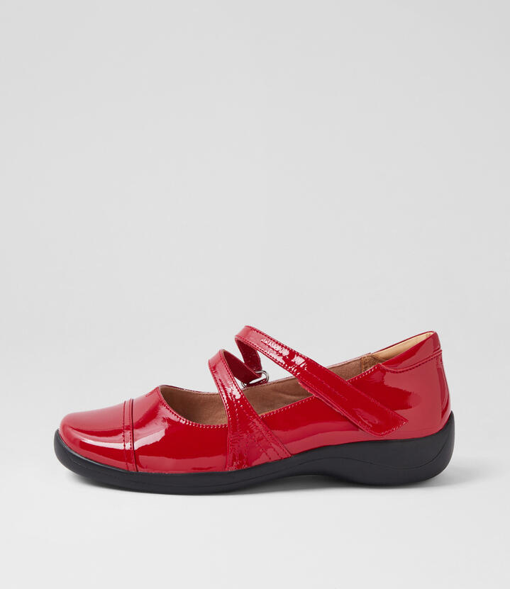 Jammies Xf Dark Red Patent Leather Flat Shoes