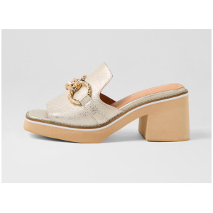 Jamms Beige Gold Wash Leather Sandals