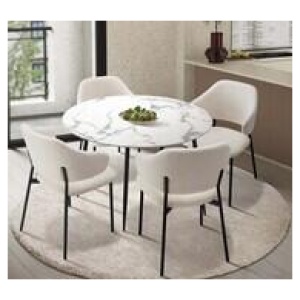 Jane 4 Seater Round Dining Table Set Black