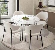 Jane 4 Seater Round Dining Table Set Black