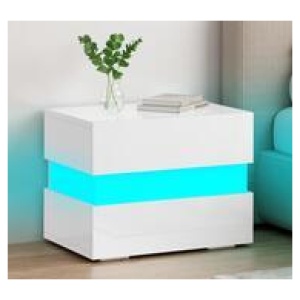 Jomar Rgb Led Bedside Table White