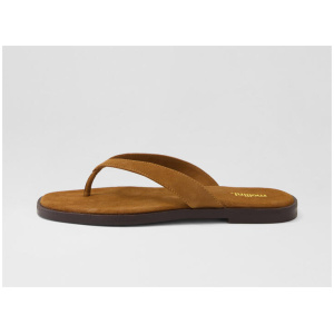 Juliena Cognac Suede Thongs