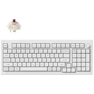 Keychron V5 Max QMK/VIA Wireless White Mechanical Keyboard - Gateron Jupiter Brown