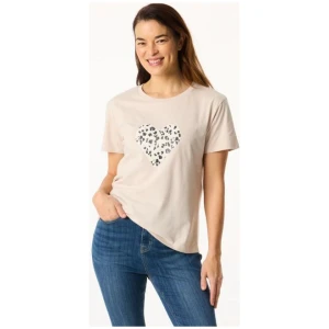 Khoko Collection Women's Crew Neck Cotton Heart Print Tee