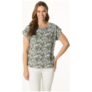 Khoko Collection Women's Extended Sleeve Cotton Palm Print Tee