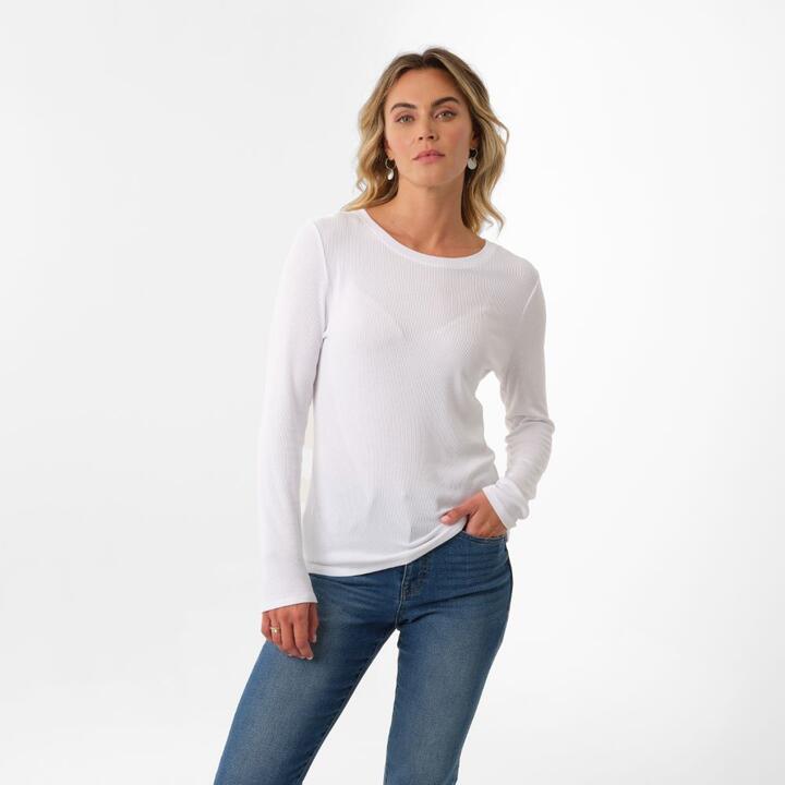 Khoko Collection Women's Long Sleeve Rib Tee