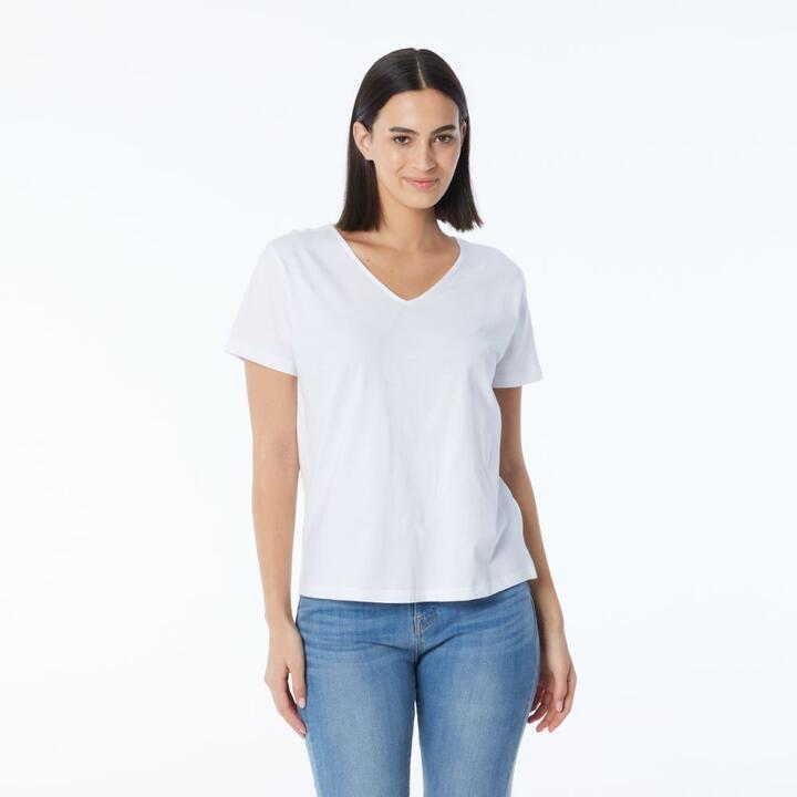 Khoko Collection Women's Vee Neck Cotton Tee