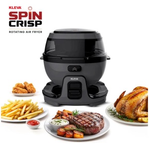 Kleva® Spin Crisp Rotating Digital Air Fryer 6L - 360° Auto Rotating Cooking