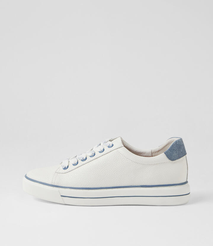 Koria W White Blue Denim Leather Sneakers