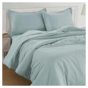 Lane Linen Queen Quilt Cover Set Blue