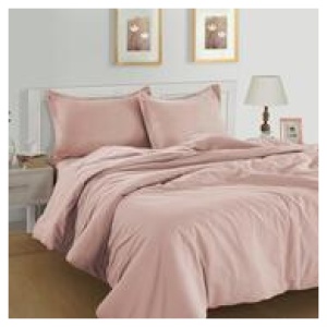Lane Linen Queen Quilt Cover Set Rose