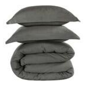 Lane Linen Single Cotton Quilt Cover Set Grey