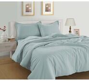Lane Linen Single Quilt Cover Set Blue