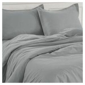 Lane Linen Single Quilt Cover Set Grey
