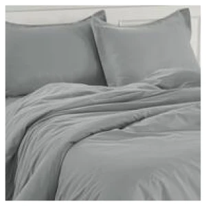 Lane Linen Single Quilt Cover Set Grey