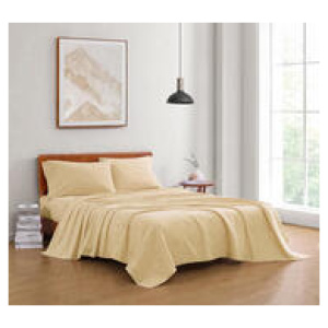 Lane Organic Washed Cotton Double Linen Sheet Set Neutral