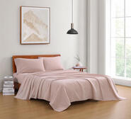 Lane Organic Washed Cotton Double Sepia Rose Sheet Set Pink