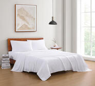 Lane Organic Washed Cotton Double Sheet Set White