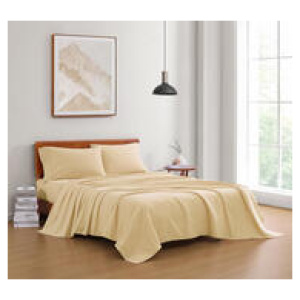 Lane Organic Washed Cotton Queen Linen Sheet Set Neutral