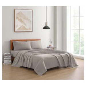 Lane Organic Washed Cotton Queen Sheet Set Grey