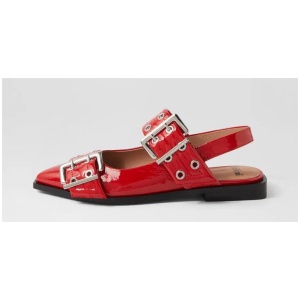 Larra Red Patent Leather Flat Shoes