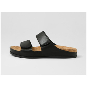 Leef Black Leather Sandals