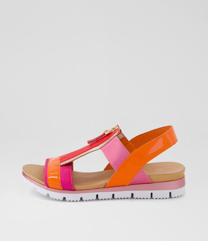 Lemper Fuchsia Orange Multi Sandals