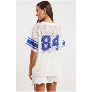 Liido Lace Jersey Tee Bright White