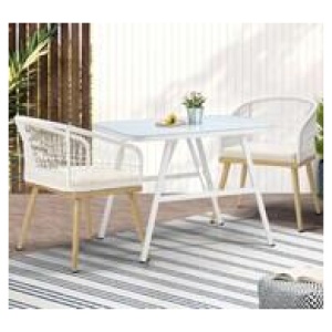 Lilliana 2 Seater Outdoor Dining Set White