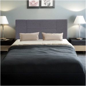 Linen Fabric Double Bed Headboard Bedhead Grey
