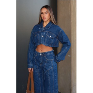 Love You Again Denim Jacket Dark Blue