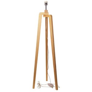 Lund Floor Lamp Scandi Timber Tripod Base Only