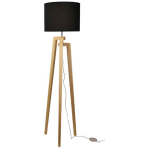 Lund Scandi Timber Tripod Complete Floor Lamp